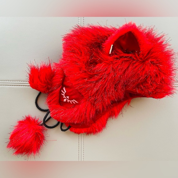 SpiritHoods Electric Elf Half-Hood OG Glitter Red Cat Ears Made in LA 2011-12 - Picture 12 of 12